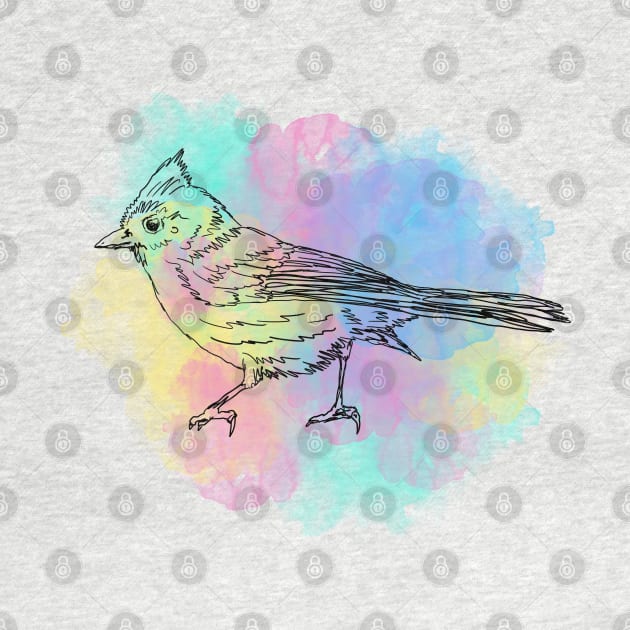 Birds Illustration Line art Watercolor Background by ShopBuzz